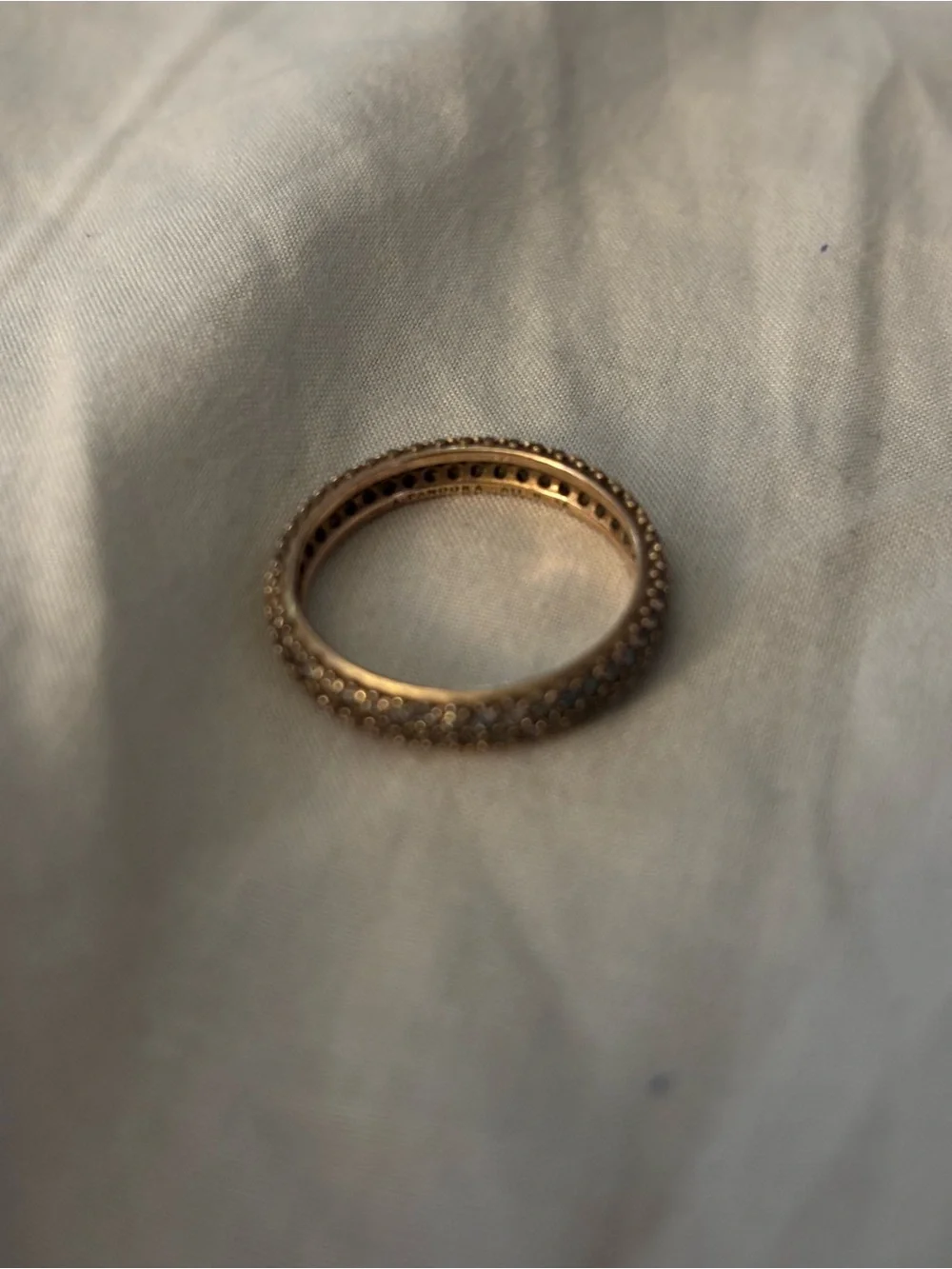 Pandora Crystal Pave Stackable Rings in Rose Gold - Ale R - Description!